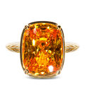 Sterling Silver Elongated Cushion Canary CZ Cocktail Ring