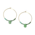 Amazonite 14K Gold Filled Hoop Earrings With Teardrop