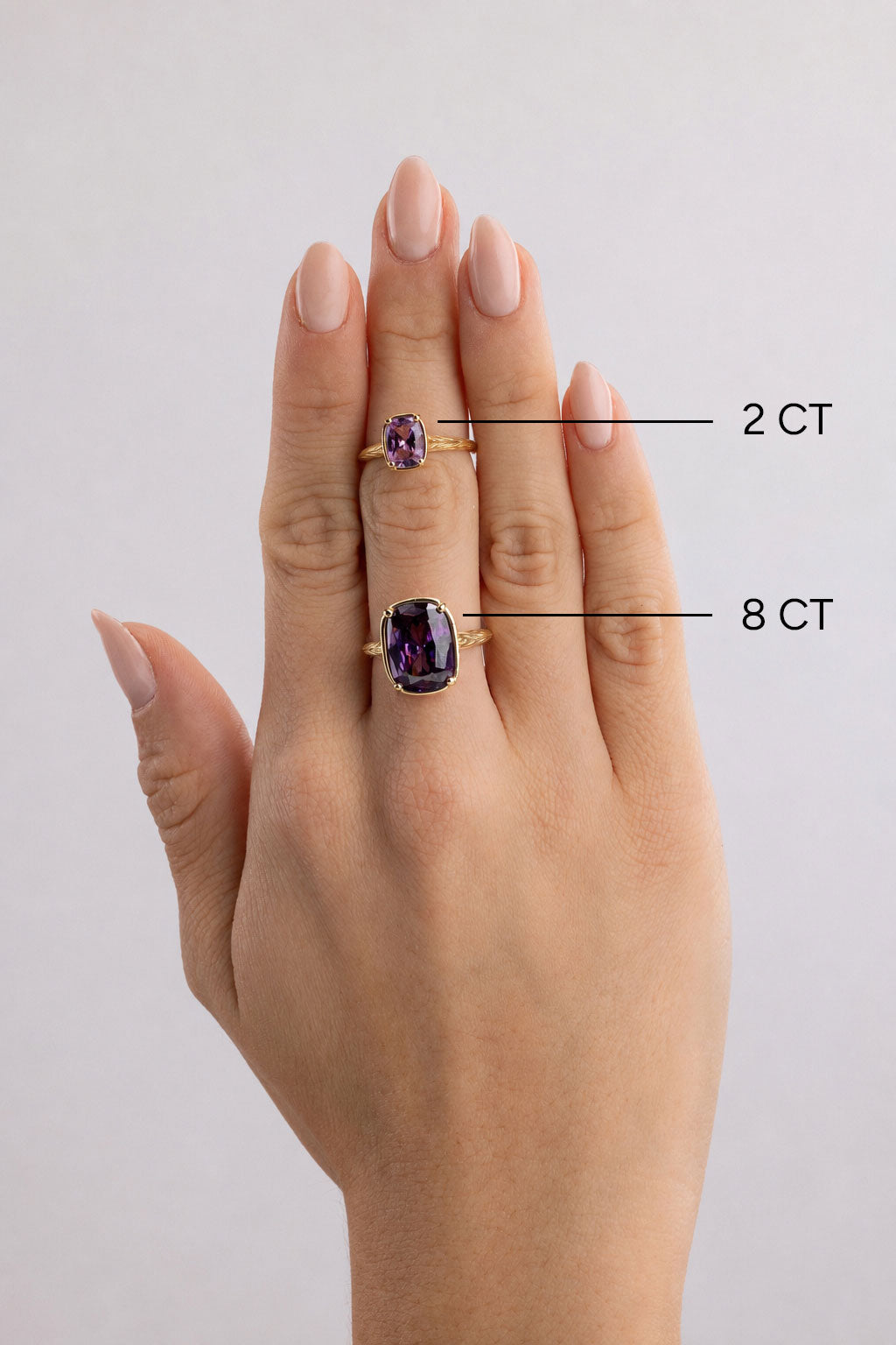 Sterling Silver Elongated Cushion Amethyst CZ Cocktail Ring
