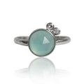 Aqua Chalcedony White Topaz Sterling Silver Ring Gemstone