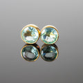 Aquamarine 8mm Round Stud Earrings Classic Sterling Silver