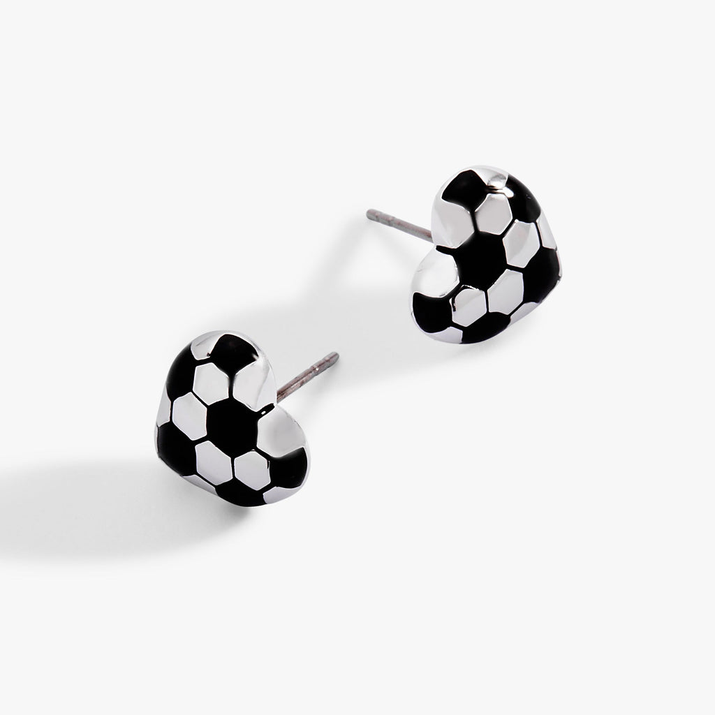 Soccer Heart Stud Earrings