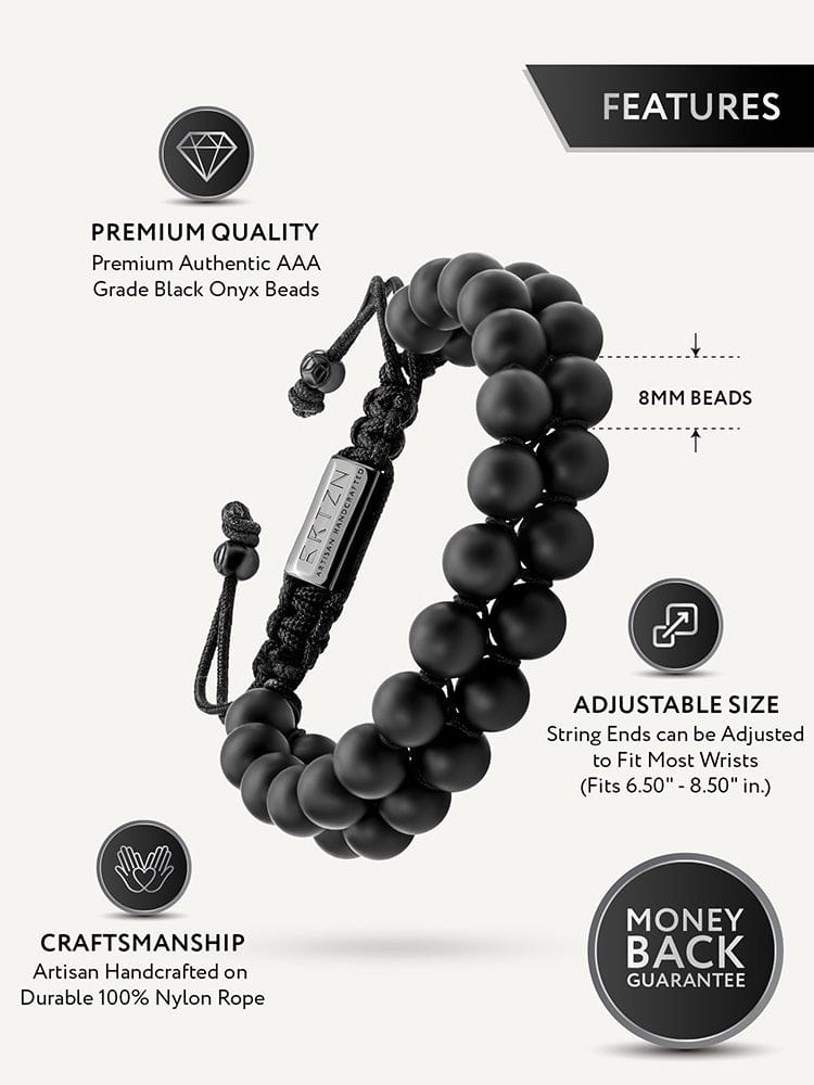 Black Onyx Beaded Bracelet - Morocco