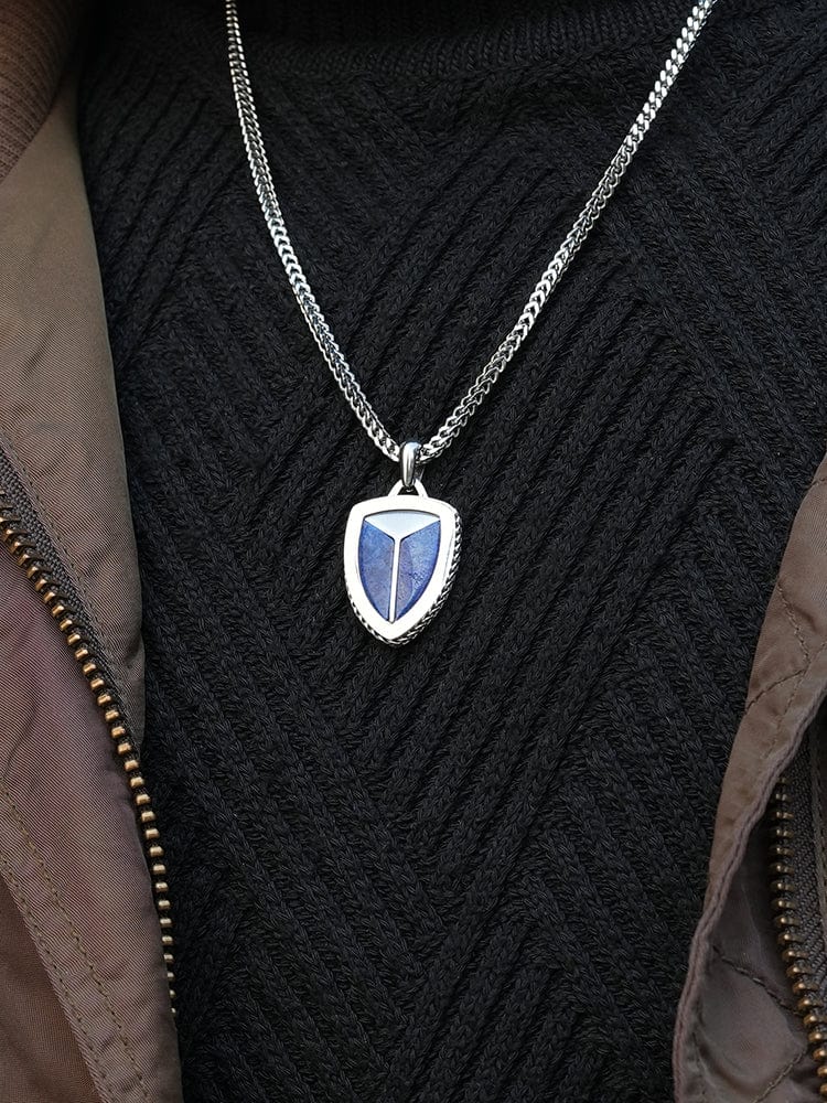 Lapis Lazuli Shield Pendant Necklace