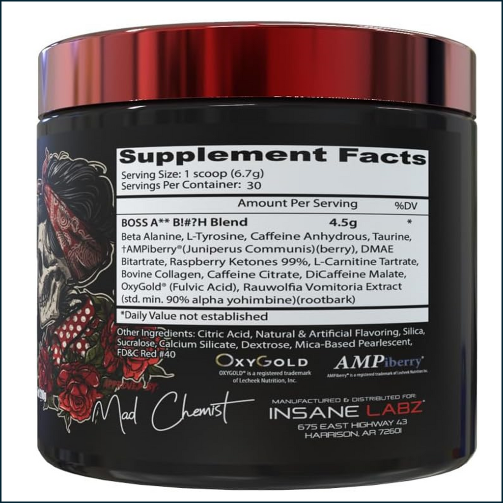 Insane Labz Boss A** B!#?h Pre-workout, 30 Servings