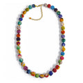 Kantha Bead Necklace Recycled Sari Fabric Handmade Colorful Ethnic Jewelry