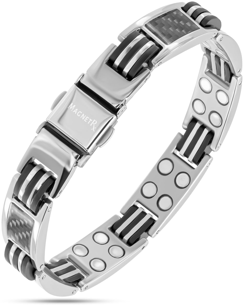 Carbon Fiber Magnetic Bracelet for Men (Silver)