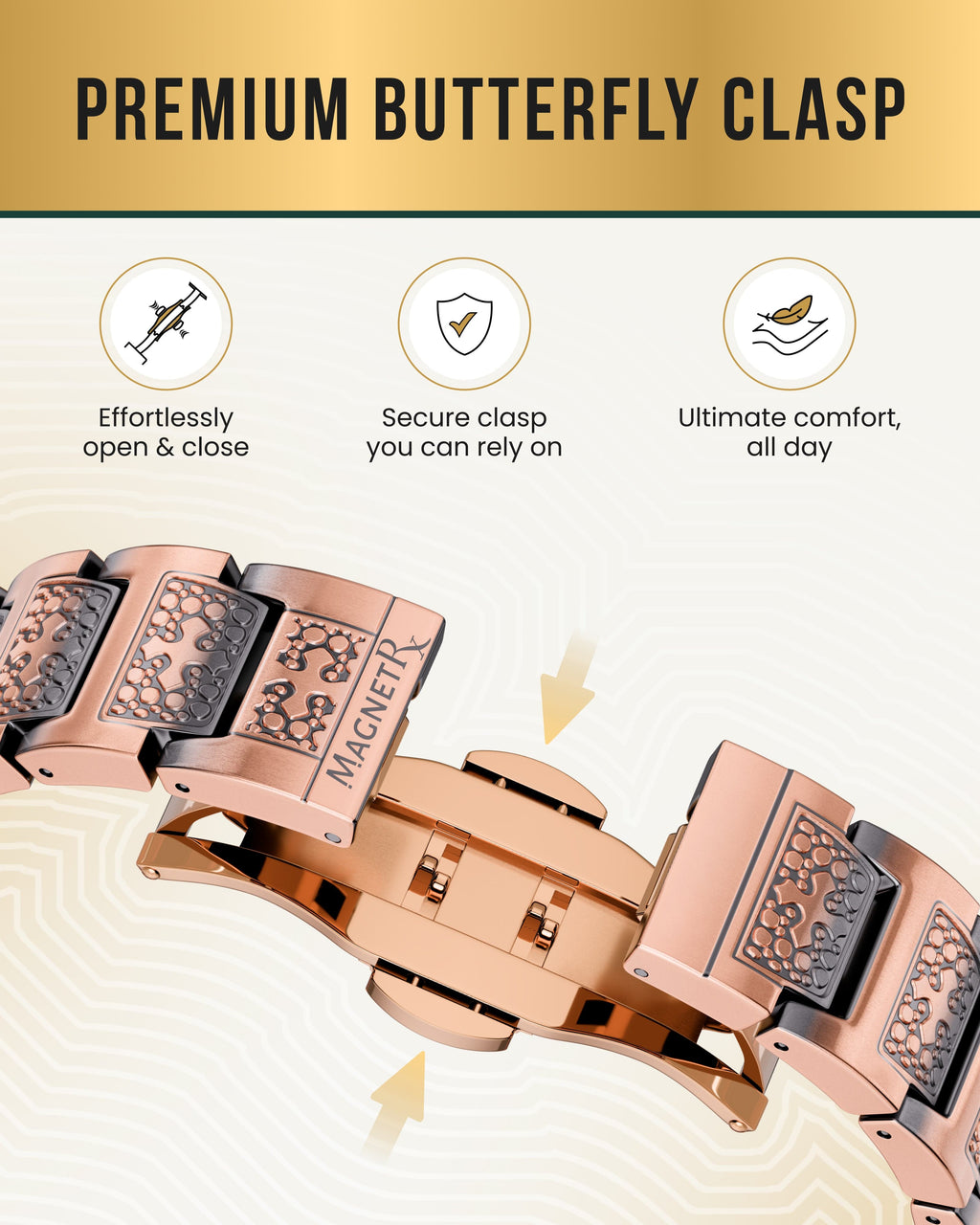 EllipseMAX Magnetic Copper Bracelet for Men (Cross)