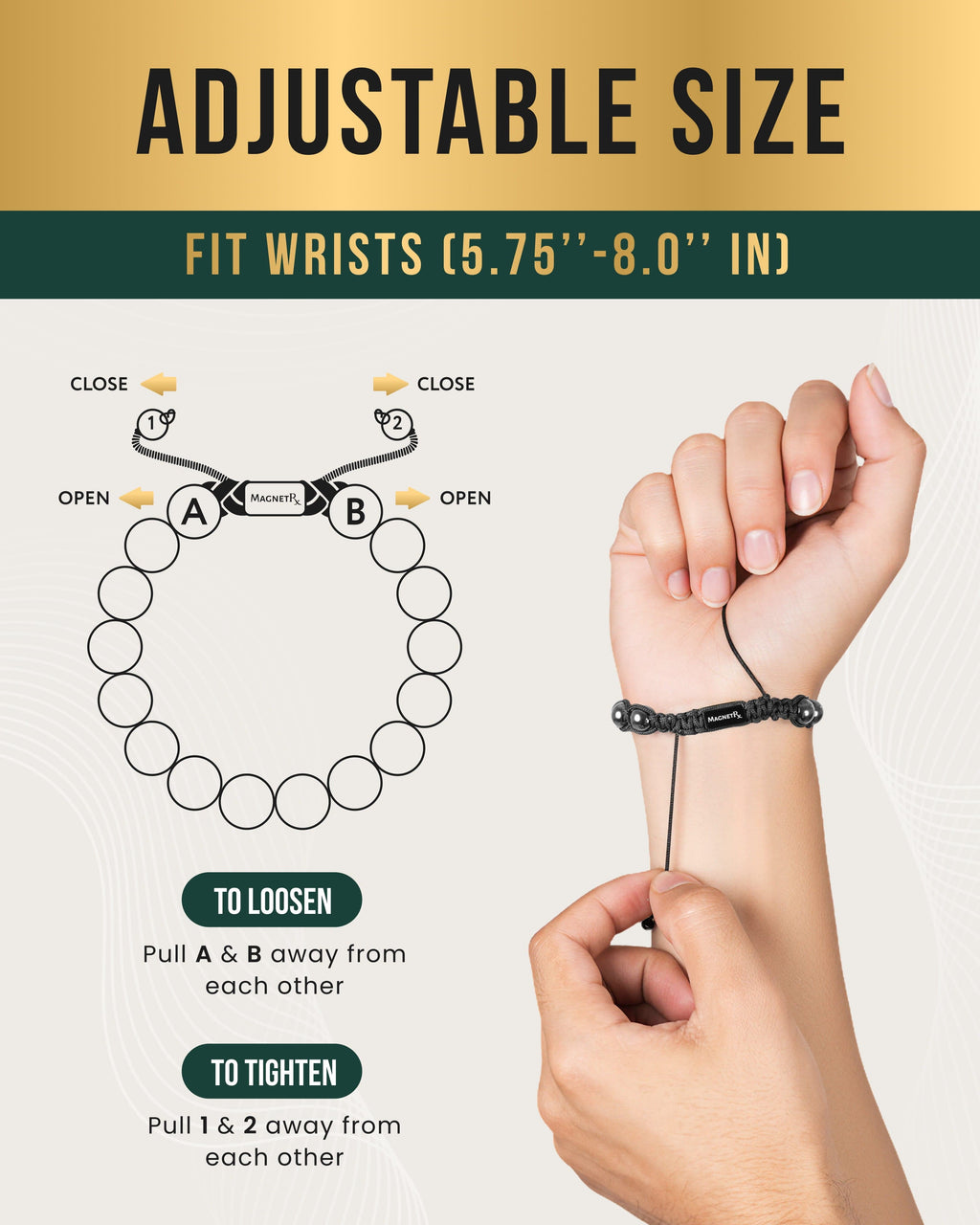 High Power Magnetic Hematite Bracelet Bali Style