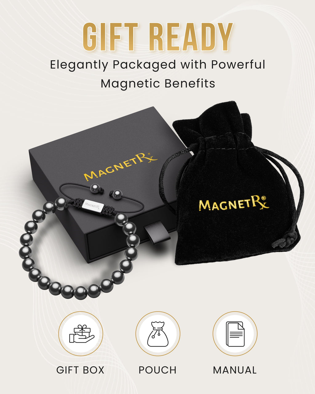 High Power Magnetic Hematite Bracelet Classic 8mm Bead