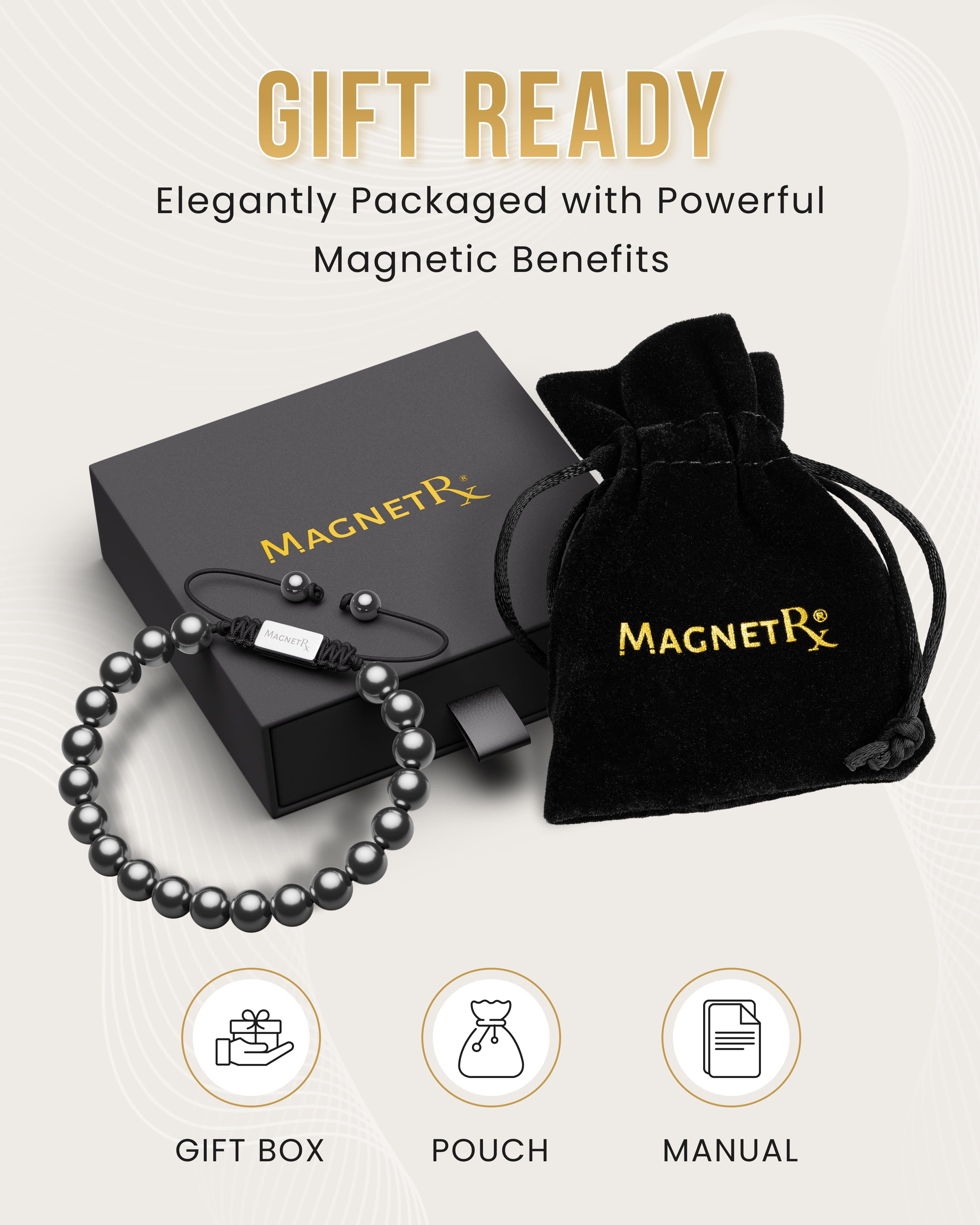 High Power Magnetic Hematite Bracelet Classic 8mm Bead