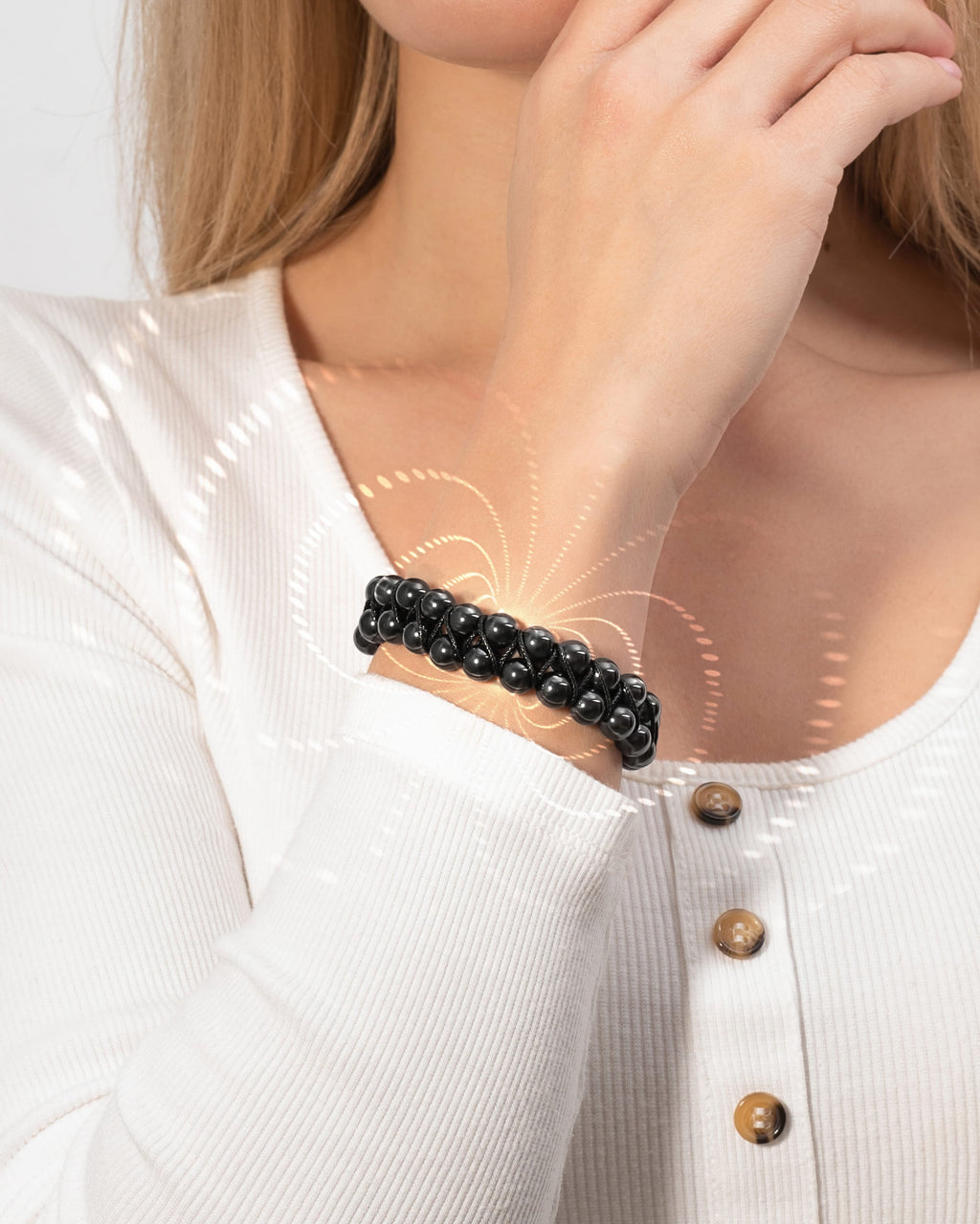 High Power Magnetic Hematite Bracelet Double Row