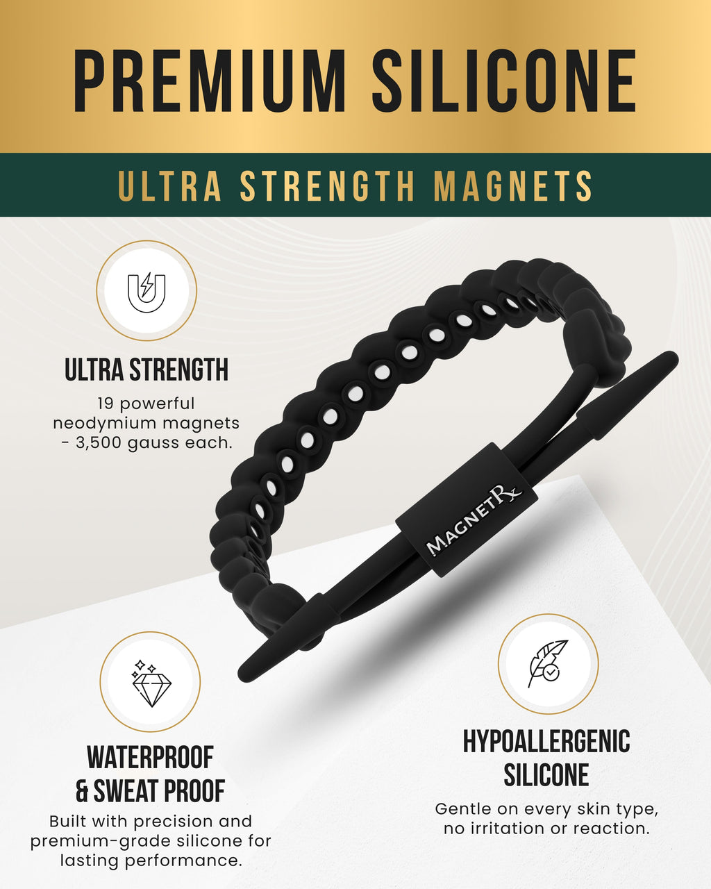 Magnetic Silicone Golf Bracelets (Braided)