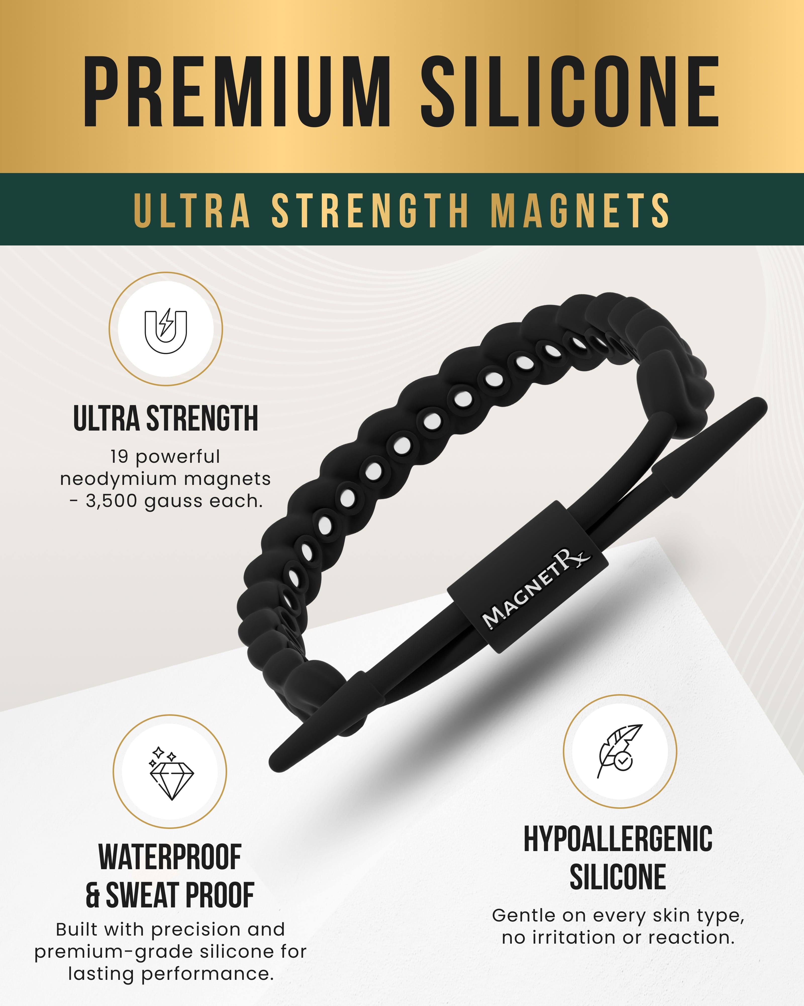 Magnetic Silicone Golf Bracelets (Braided)
