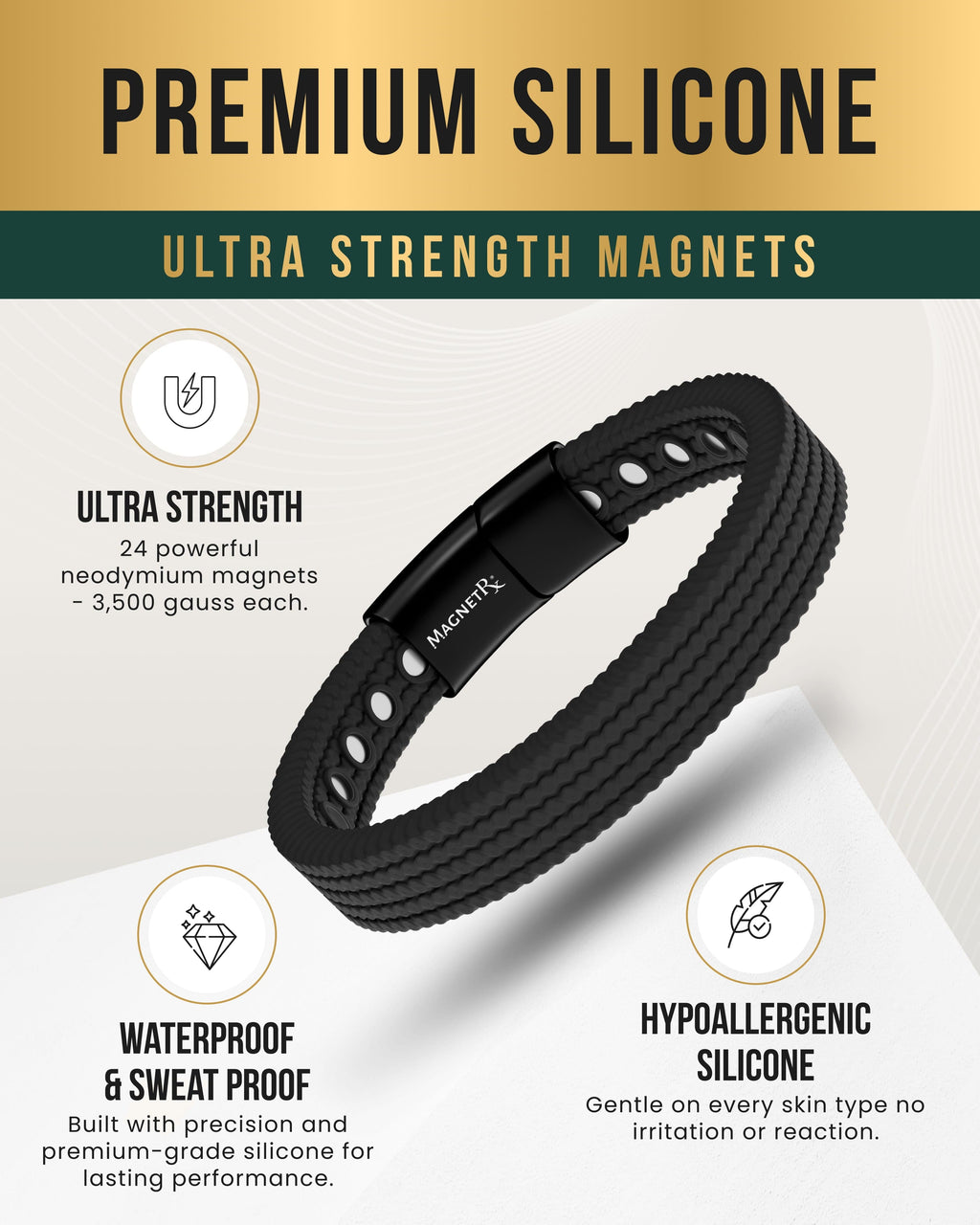 Magnetic Silicone Golf Bracelets (Classic)