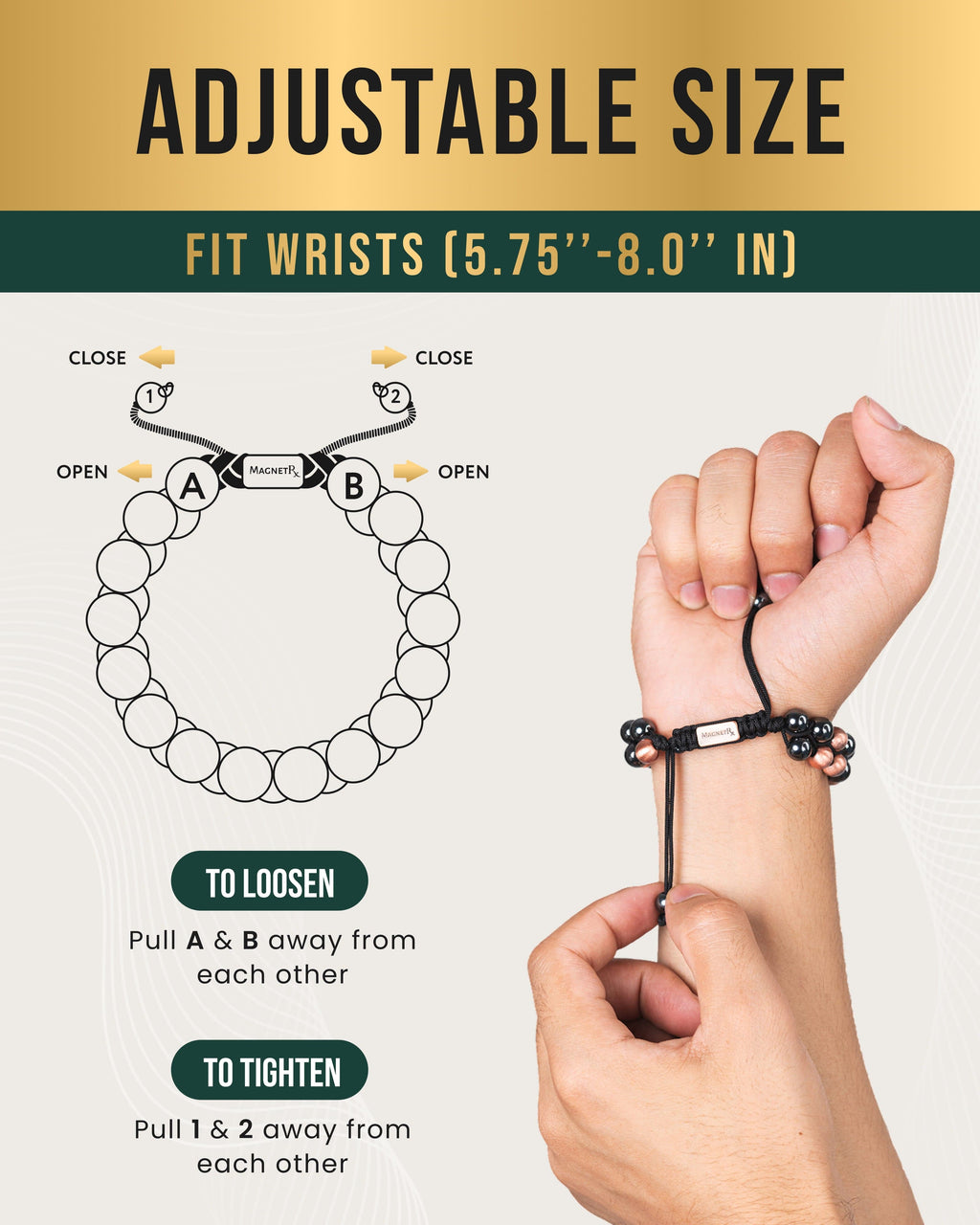 MAX Strength Magnetic Hematite & Copper Bracelet (Double Row)