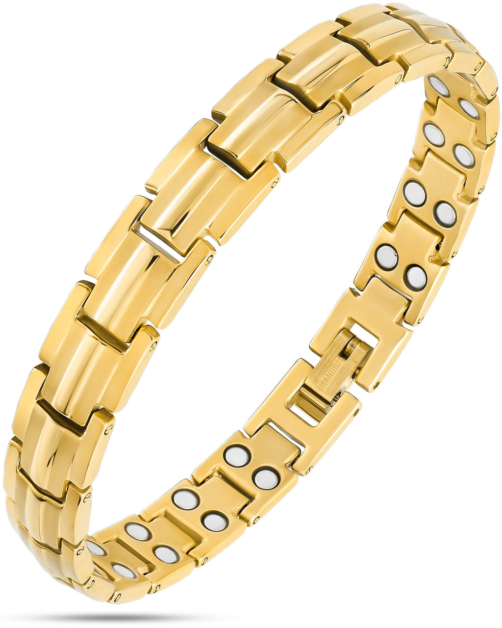 Women's Ultra Strength Gold Titanium Magnetic Therapy Bracelet