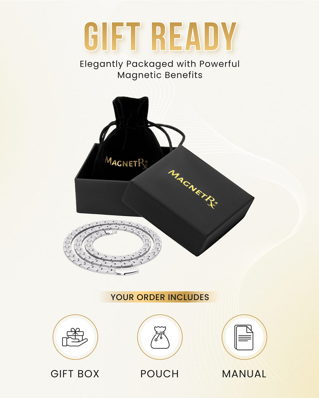 Powerful Silver Titanium Magnetic Therapy Necklace