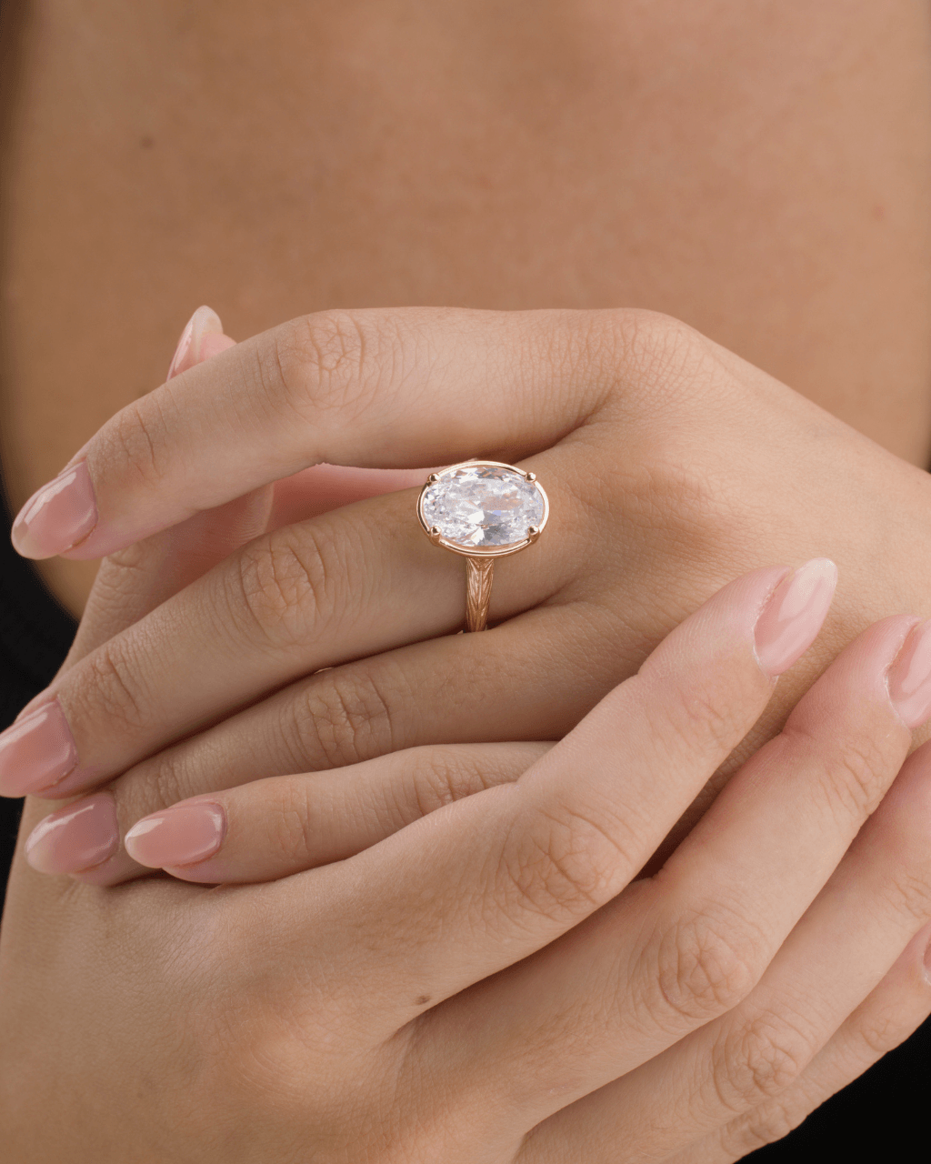 Sterling Silver Oval Cut CZ Cocktail Ring