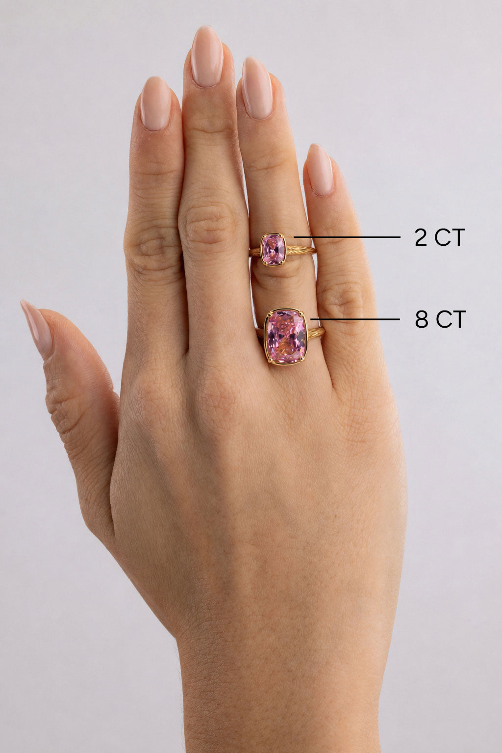 Sterling Silver Mini Pink Sapphire Cushion Ring