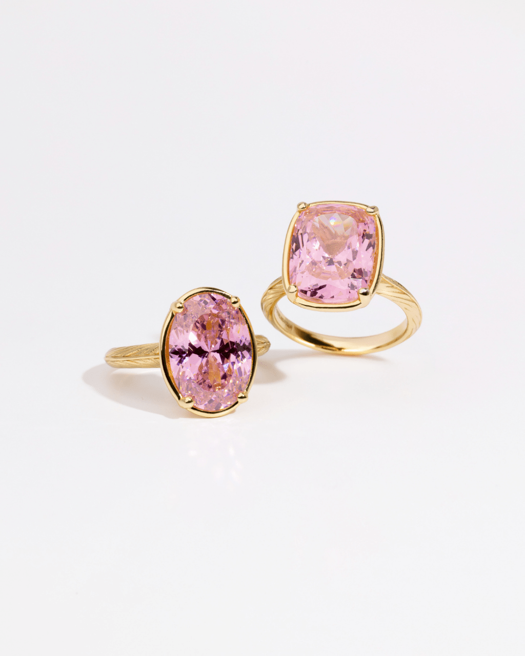 Sterling Silver Oval Cut Pink Sapphire CZ Cocktail Ring