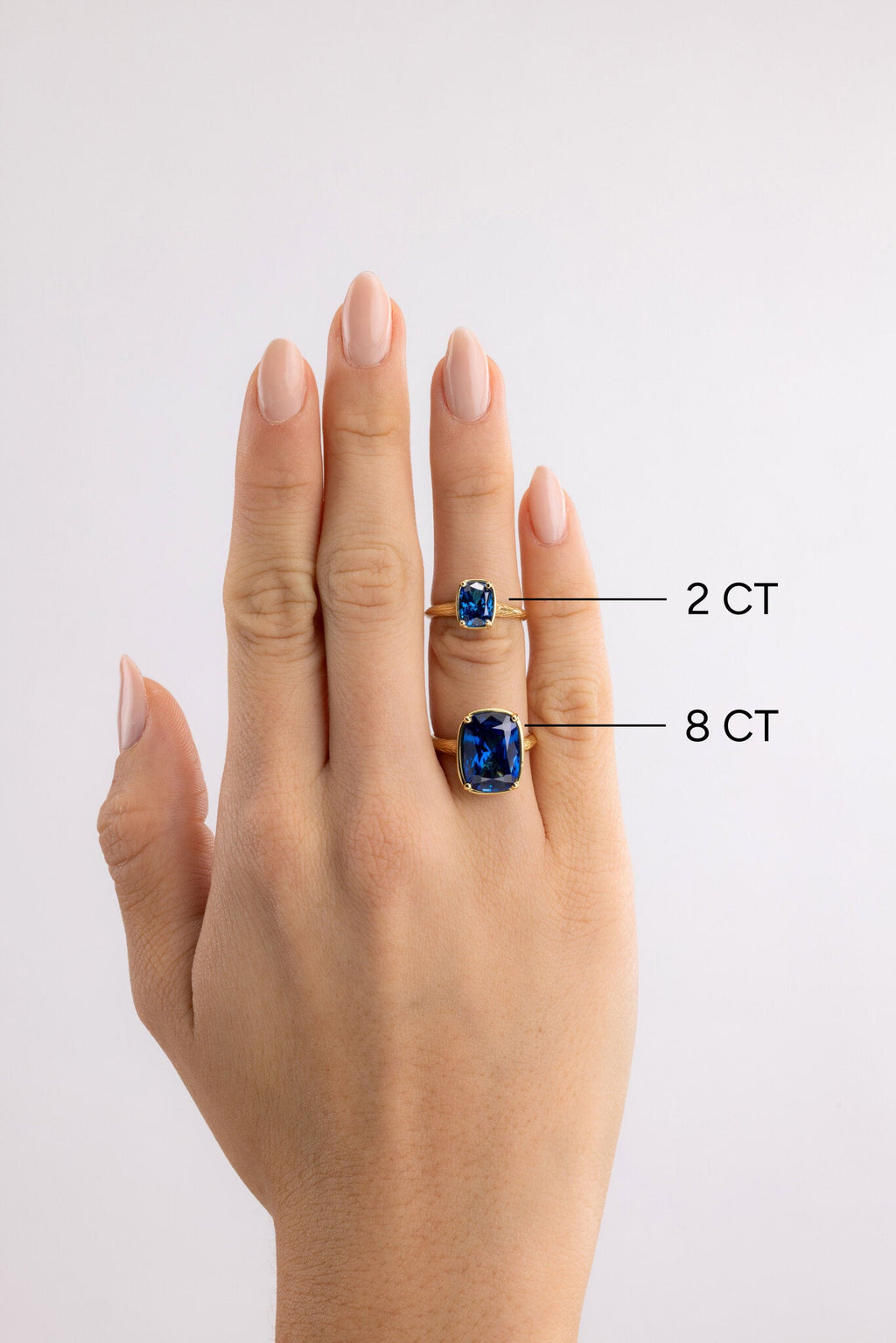 Sterling Silver Mini Sapphire Cushion Ring