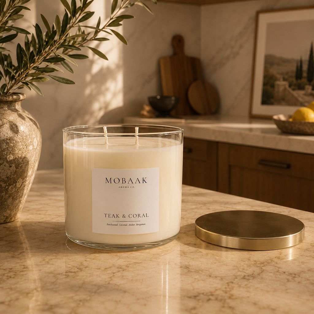 Teak & Coral Candle