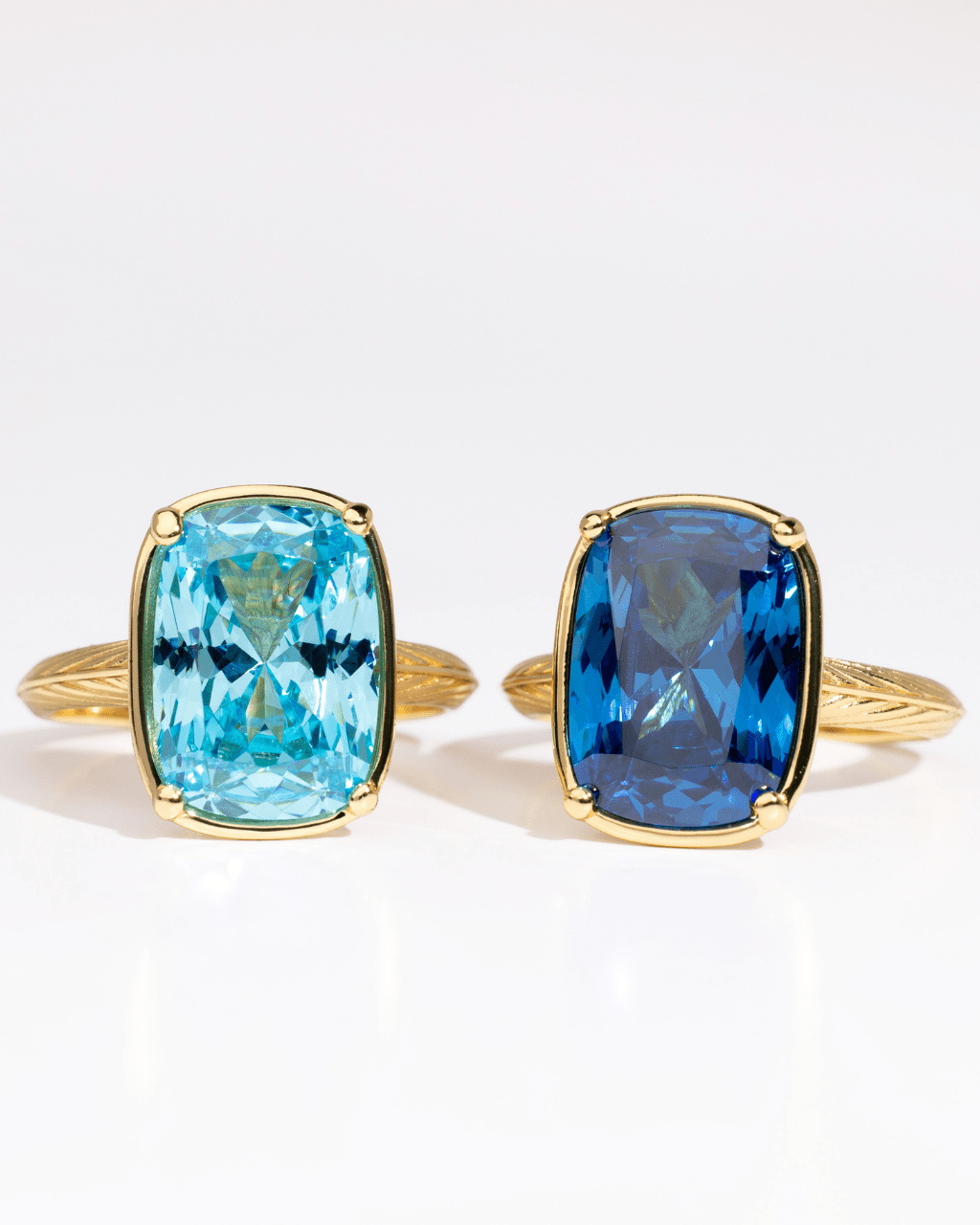 Sterling Silver Elongated Cushion Aquamarine CZ Cocktail Ring