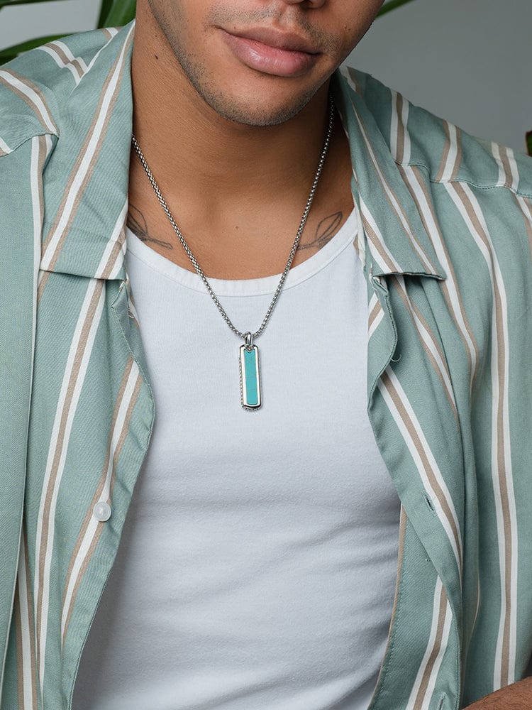 Turquoise Column Pendant Necklace